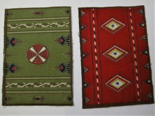 Tobacco Felts 2 Vintage Native American Navajo Indian Rug Design 8 