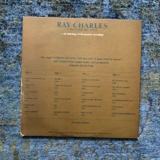 Ray Charles ‎– A Man And His Soul - 2x LP greatest hits w/ story,  photos VG, 3