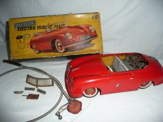 Vintage Porsche 356 Speedster By Distler Germany Boxed German Tin Toy Car 1950s