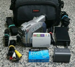 Vtg Canon Zr40 Mini Dv Camcorder Ntsc 18x Video Transfer W/ Fr/shp