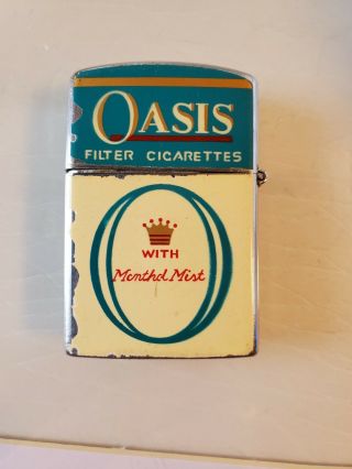 Vintage Continental Oasis Filter Cigarettes Advertisement Lighter Env44