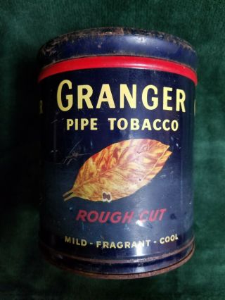 Vintage Granger Rough Cut Tobacco Tin With Pointer Dog