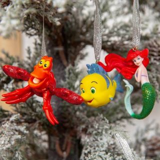 Disney Little Mermaid Set Of 3 Hanging Christmas Decorations Seconds