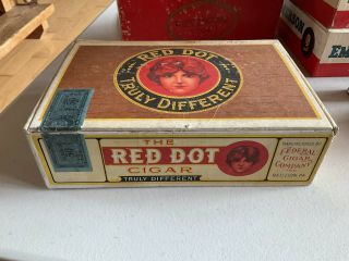 Vintage Red Dot Cigar Box Federal Cigar Co.  Collectible Advertising Tobacciana