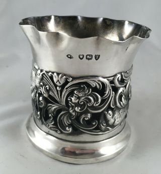 Victorian Pierced Silver Vase William Comyns London 1894 84g Ezx