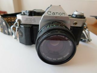 Vintage Canon Ae - 1 Program 35mm Slr Camera - Fd 50mm 1:1.  8 Lens With Strap