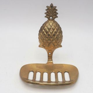 Vintage Brass Wall Mount Soap Holder Pineapple Top To Welcome Guests