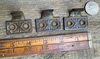 Qty=3 Antique Victorian Eastlake Ornate Window Sash Lift Drawer Pull Cast Iron