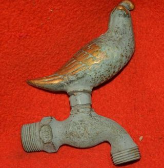 Vintage Quail Bird Faucet Brass Outdoor Garden Hose Spigot