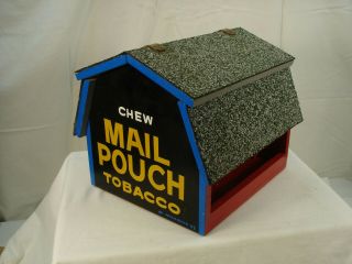 Vintage Mail Pouch Tobacco Barn Bird Feeder Signed By Harley Warrwick 1993