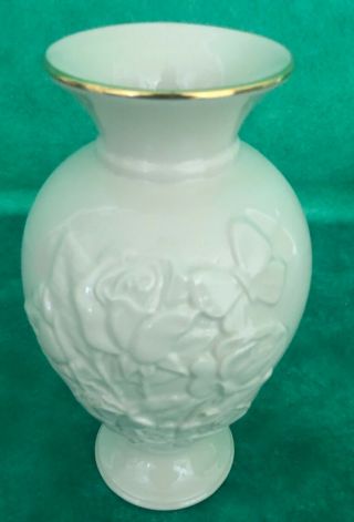 Lenox Rose Medley Cream Vase With Gold Trim Sku20d