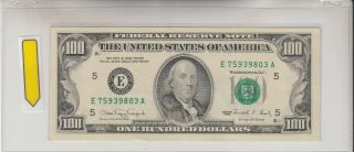 1990 (e) $100 One Hundred Dollar Bill Federal Reserve Note Richmond Vintage