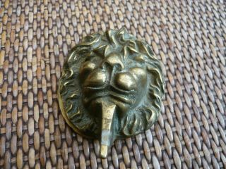 Vintage Old Heavy Brass Gothic Lions Head Yale Lock Key Cover Door Knocker