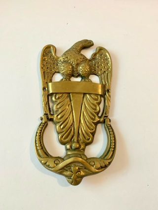 Vintage Solid Brass Door Knocker American Eagle Patriotic Traditional