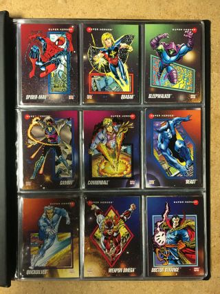 1992 Skybox Marvel Universe Series 3 Iii Almost Complete 198 Trading Card Set