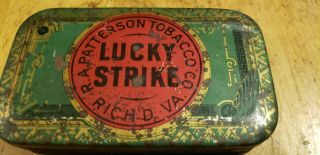 Vintage Lucky Strike Tobacco Tin W/part Of Seal