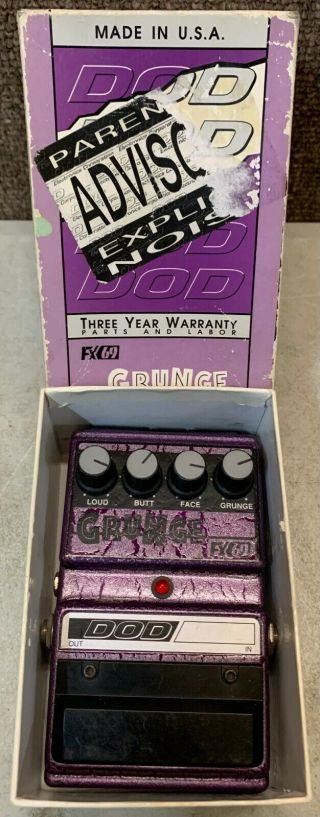 Dod Fx 69 Grunge Distortion Rare Vintage Guitar Effect Pedal W/ Box