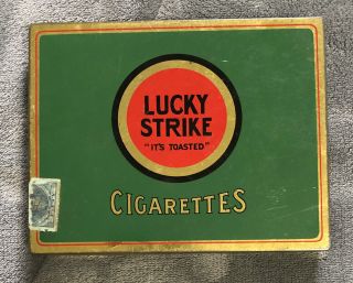 Vintage Old Antique Lucky Strike Cigarette Tin Box