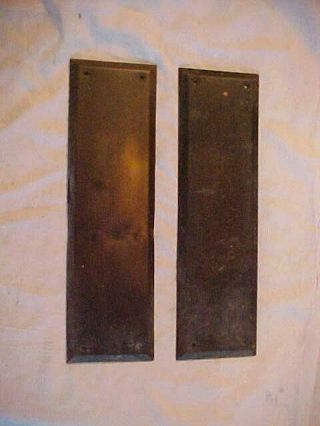 Antique Vintage Brass Door Push Plates 12 " Tall By 3 - 1/2 " Wide