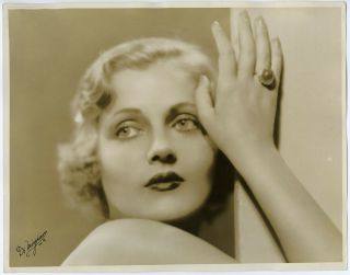 Red - Lipped Blonde Beauty Louise Henry Large Vintage Signed De Mirjian Photograph