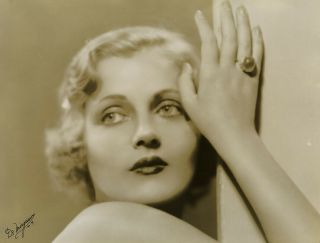 Red - Lipped Blonde Beauty Louise Henry Large Vintage Signed De Mirjian Photograph 3