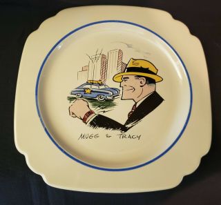 Vintage Rare 3 Pc.  Dick Tracy Dinner Set Plate Bowl Mug Homer Laughlin 1950 3
