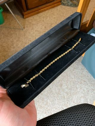 Vintage Estate 14k Solid Gold Bracelet Italy 2.  3 Grams Rope 6.  5 " Not Scrap Nr