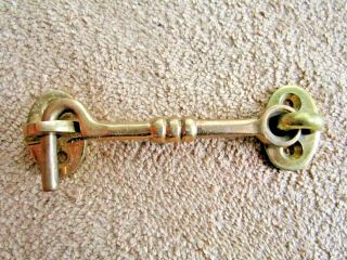 Vintage Solid Brass 3 7/8 " Hook & Eye,  Screen Door,  Shed,  Gate,  Latch,  Catch