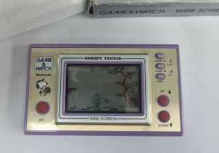 VINTAGE BOXED NINTENDO GAME & WATCH SNOOPY TENNIS WIDESCREEN SP - 30 1982 3
