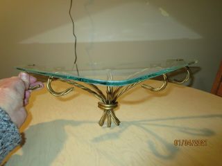 Vintage Home Interiors With Glass Gold Twisted Rope Wall Shelf Triangle Glass