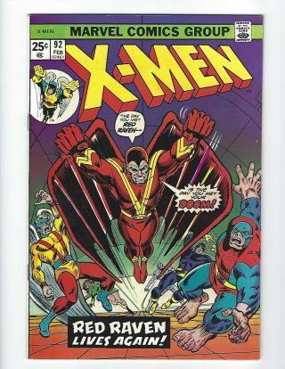 X - Men 92 - Glossy Vf/nm 9.  0 - Marvel - 1974 - Red Raven - $35 B.  I.  N.