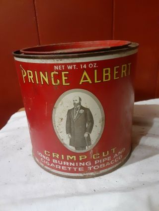 Vintage Prince Albert Pipe Cigarette Tobacco Tin Collectible Tobacciana 14 Oz