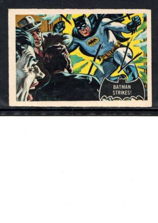 1966 Batman Card,  12 Black Bat,  Batman Strikes,  Orange Reverse,  Near