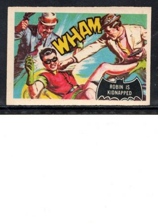 1966 Batman Card,  29 Black Bat,  Robin Kidnapped,  Orange Reverse,  Ex.  -