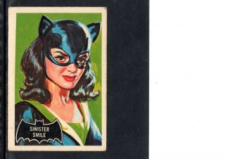 1966 Batman Card,  27 Black Bat,  Cat Woman,  Orange Reverse,