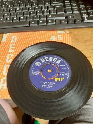 Small Faces All Or Nothing / Understanding Decca Mod 45 Vg Decca Sleeve