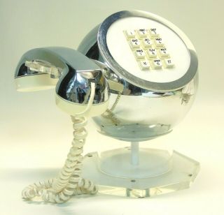 Vintage Lucite Chrome Orb/sphere Telephone Sputnik Mid Century Space Age Modern