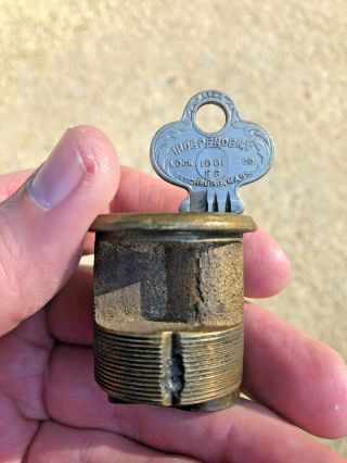 Vintage Brass Corbin Cylinder Lock W/ Key Door Hardware