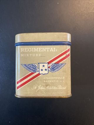 Vintage John Middleton Regimental Mixture Tobacco Tin Empty Box 2 1/4 " ×2 1/4 " Us