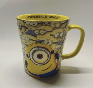 Universal Studios 3d Despicable Me Minion Mayhem Yellow Ceramic Coffee Mug 14oz