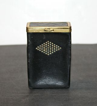 Vintage Princess Gardner Black Leather Flip Top Cigarette Case