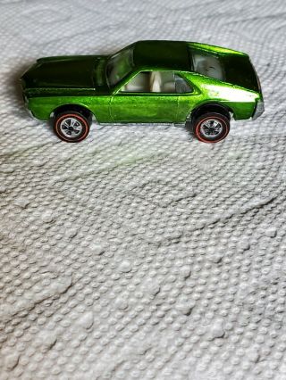 Vintage 1968 Mattel Hot Wheels Redline Apple Green Custom Amx Stunning