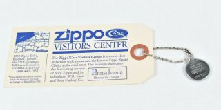 Vintage Zippo 1975 Penny Keychain The Cent Never Spent Visitor Center Tag