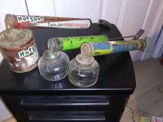 3 Vintage Bug Sprayers Hot Shot Yellow Coast Sprayer & Universal