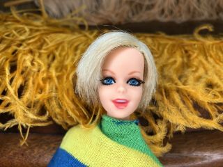 Vintage Twiggy Doll - Mod Barbie Friend - Platinum Blonde Tnt - Almost White Hair