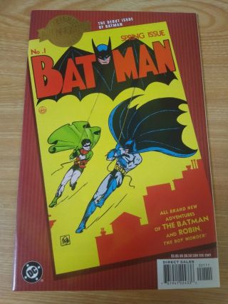 Batman 1 Debut Issue Of Batman Millennium Edition Reprint Dc Comics - Nm