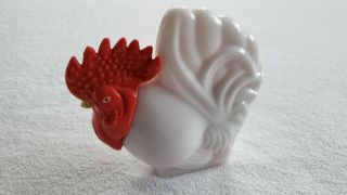 Vintage Rooster Chicken Avon Milk White Porcelain Lotion Bottle 5 " H Collectible