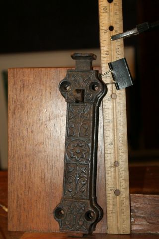 Antique Ornate Victorian Door Foot Latches Bar Lock