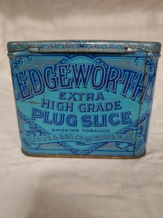 Vintage 1940 ' s Edgeworth Extra Plug Slice Smoking Tobacco Tin - 16 oz 3