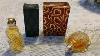 Vintage Avon Occur Sea Horse Miniature & Sweet Honesty Treasure Turtle Cologne